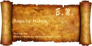 Bagoly Miksa névjegykártya